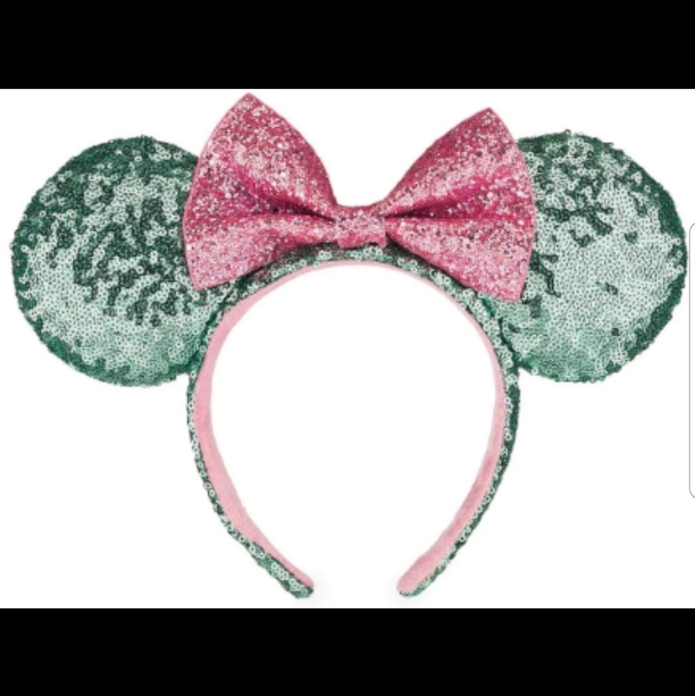 NWT!! Sequined Teal and Pink Mickey Ears!